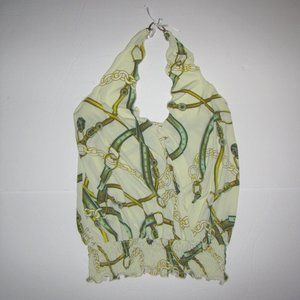 Pretty Chain Print Summer Halter Top by Maral, Size M